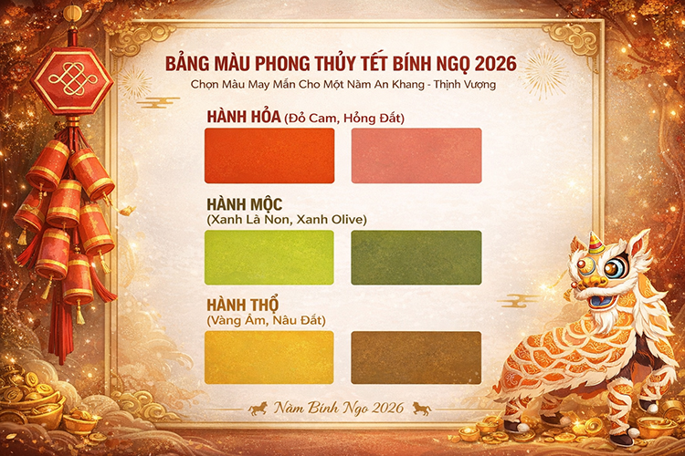 Màu sắc nội thất đón Tết 2026: Chọn thế nào để nhà sáng – Tâm An